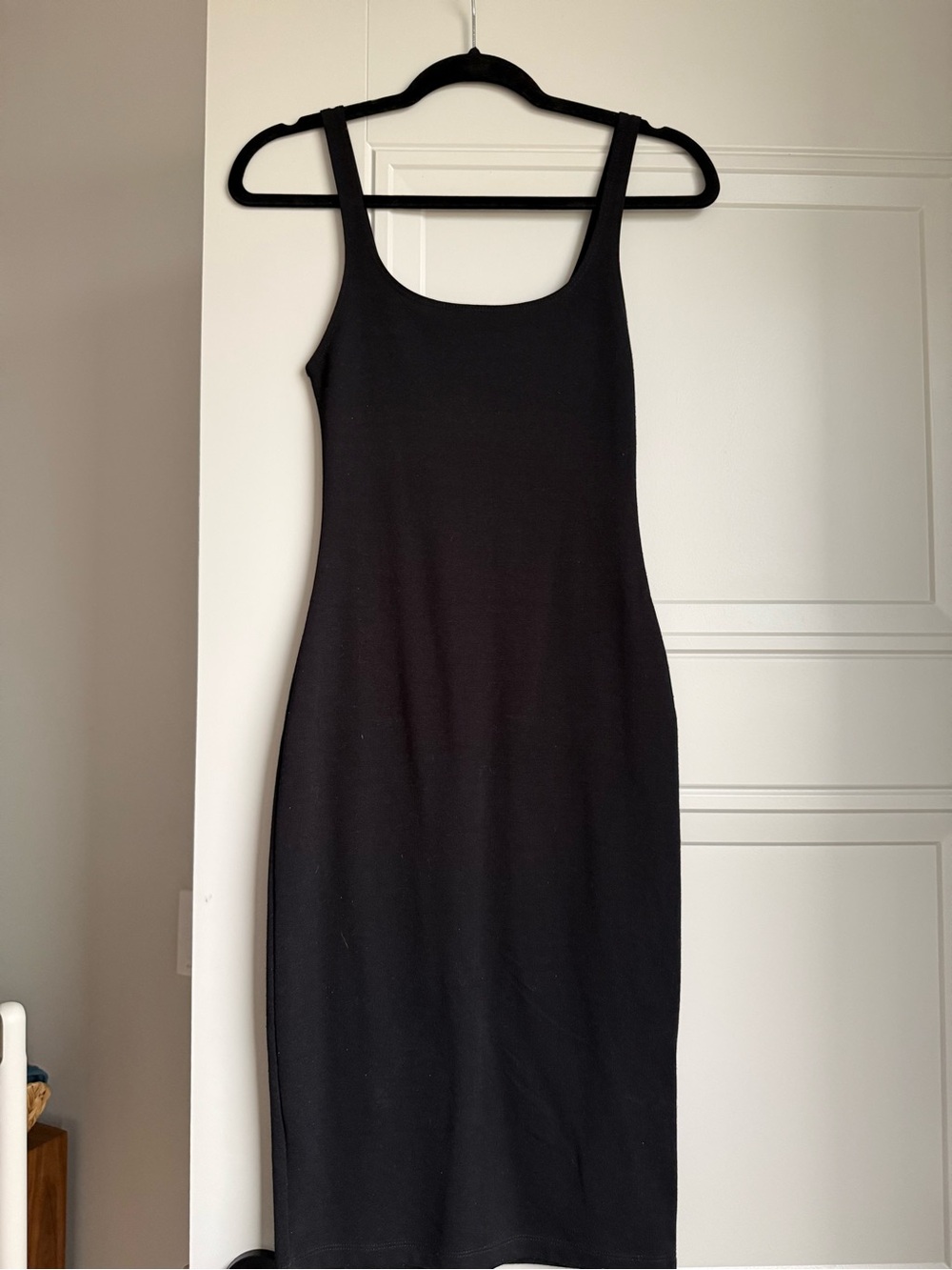 Zara Black Tank Midi Dress - Sleek Scoop Neck